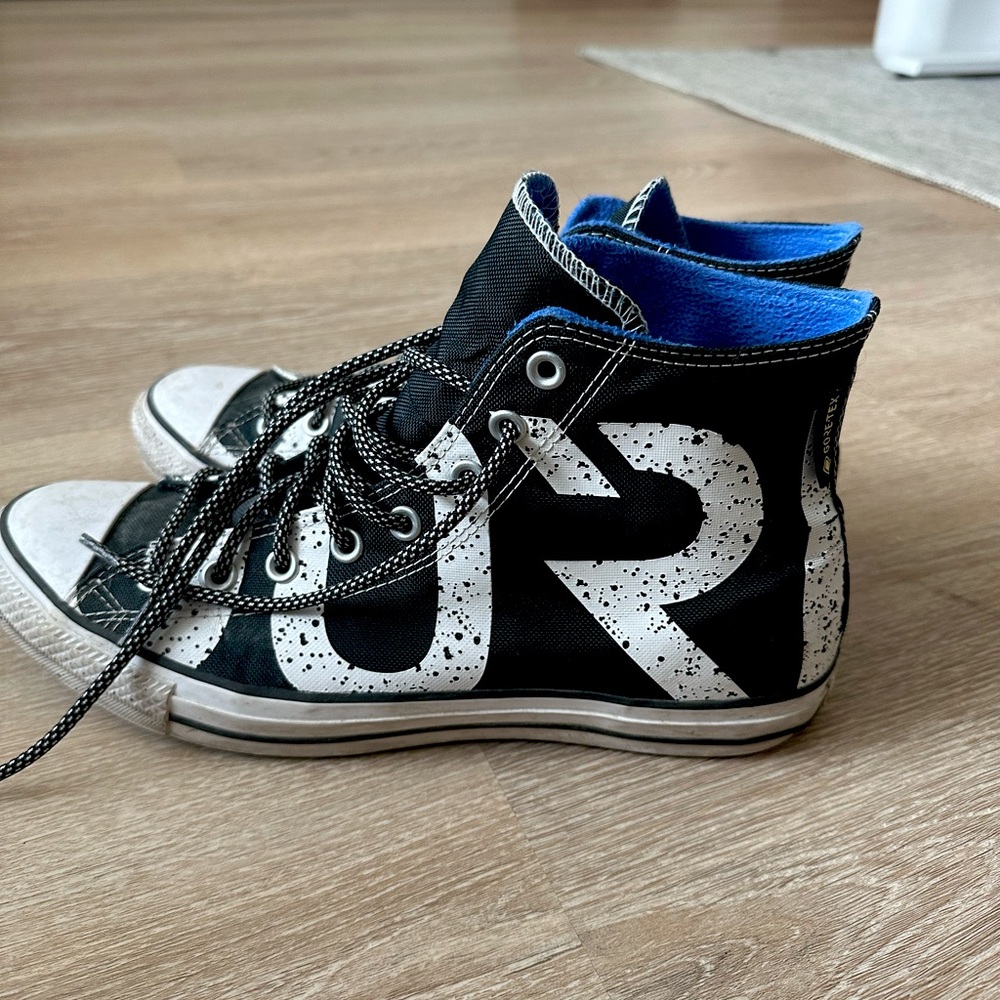 Converse Hi-Top Gore-Tex Black White Blue Size 10